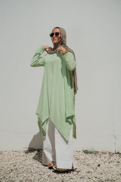 Crinkle high low top ( lime)