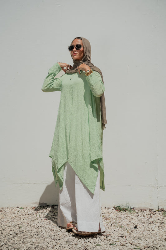 Crinkle high low top ( lime)