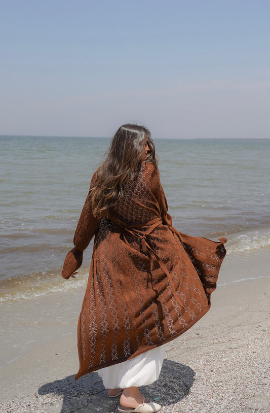 Coastal Cardigan-Brown