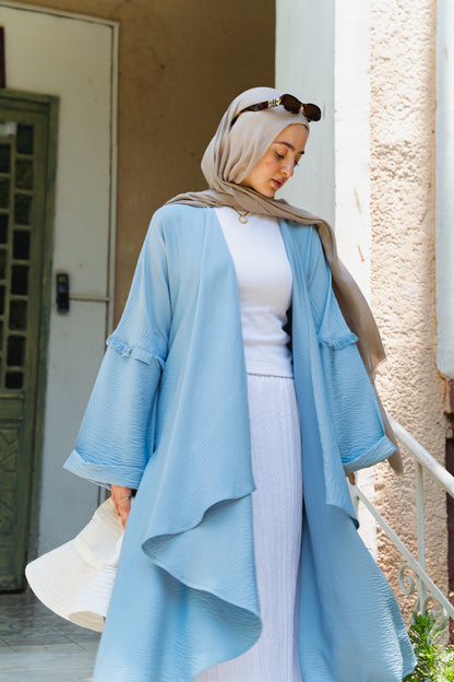 Flowy tassel cardigan ( pale blue)