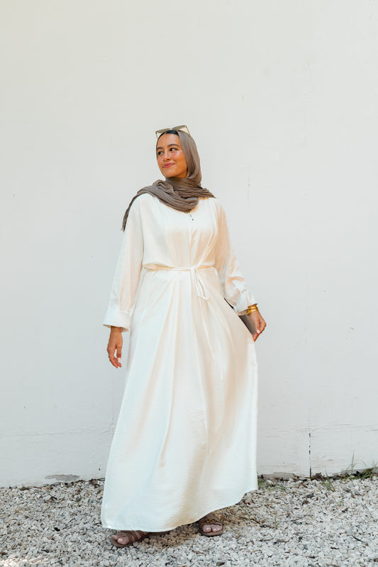 Soft knot dress (white)