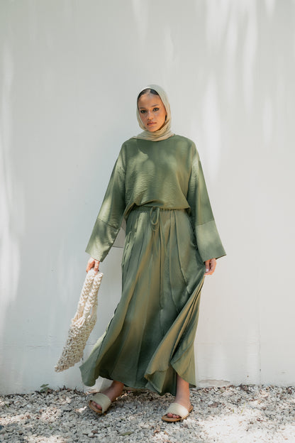 Seamline skirt set( olive )