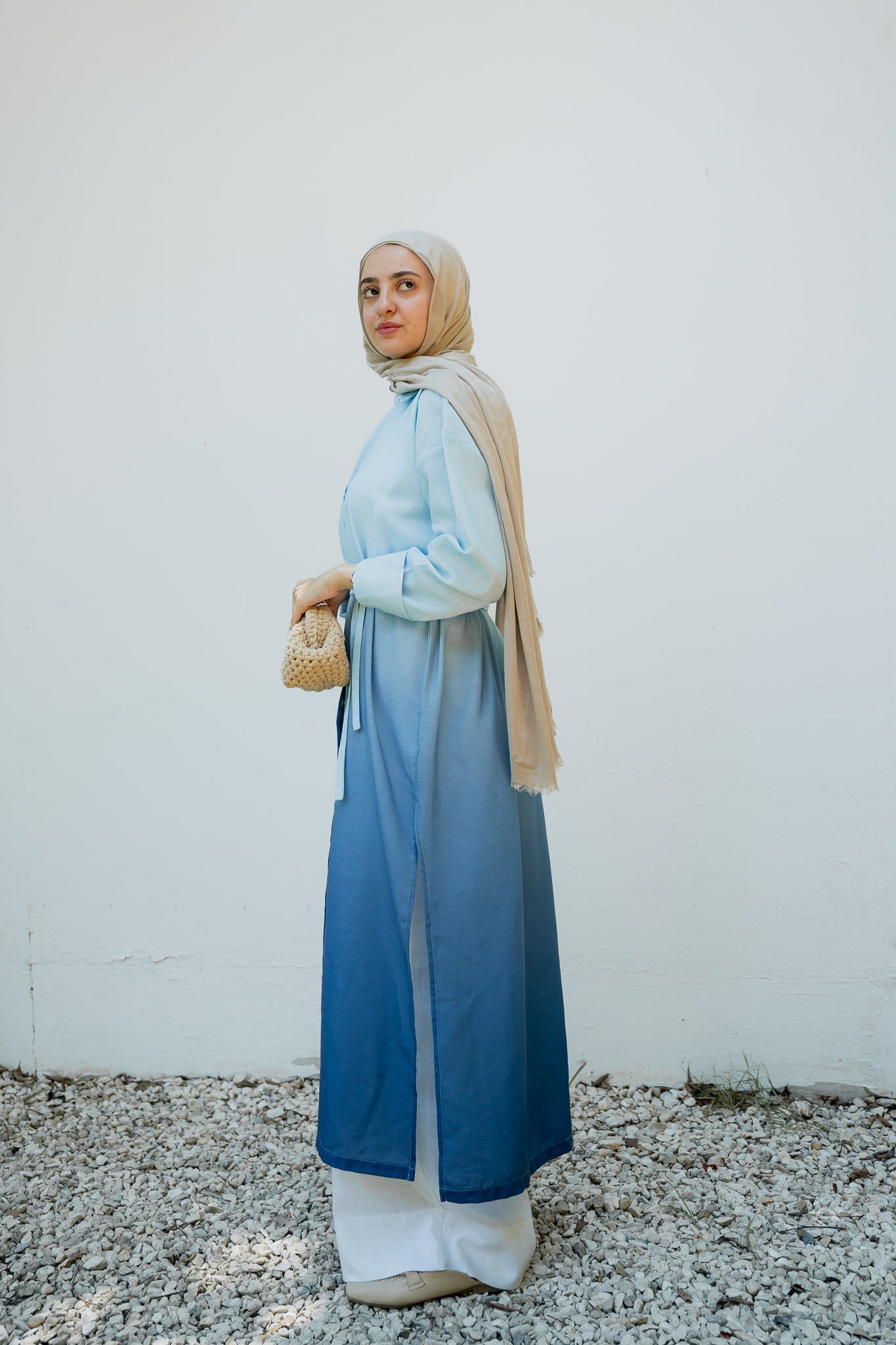 Ombre shirt (faded blue )
