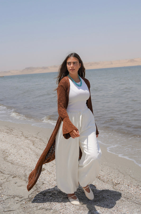 Coastal Cardigan-Brown
