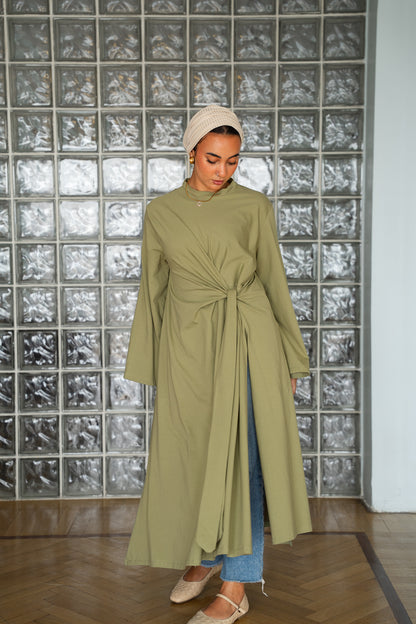 Soft knot Top-Olive