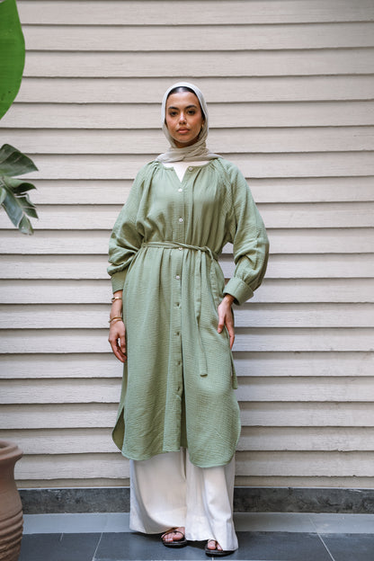 Muslin Breeze Shirt-Olive