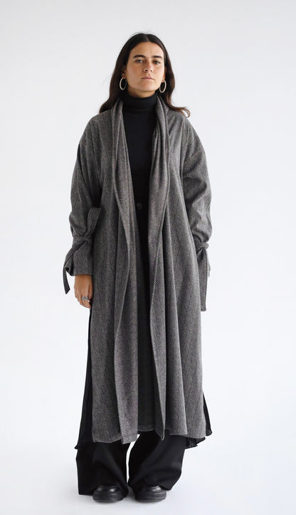 Checkered Pleated Cardigan