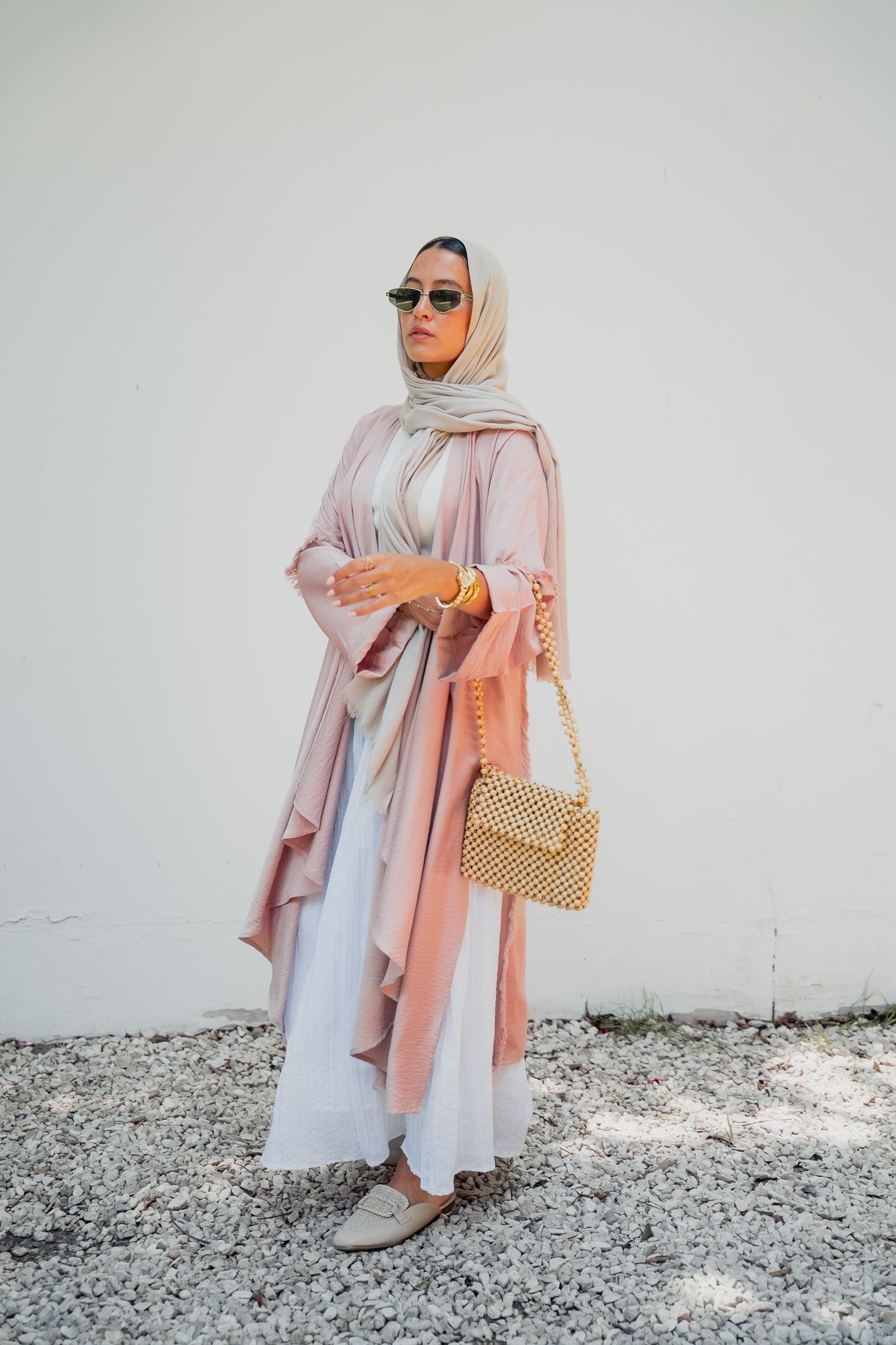 Flowy tassel cardigan ( blush pink)