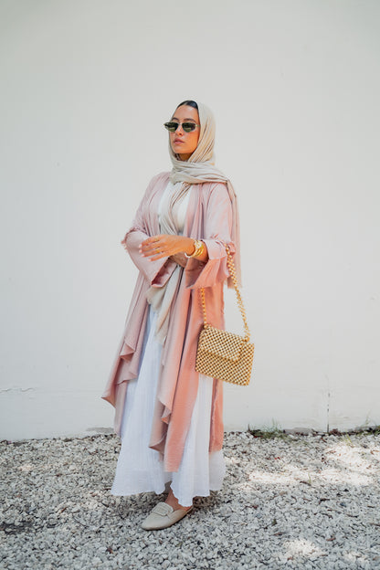 Flowy tassel cardigan ( blush pink)