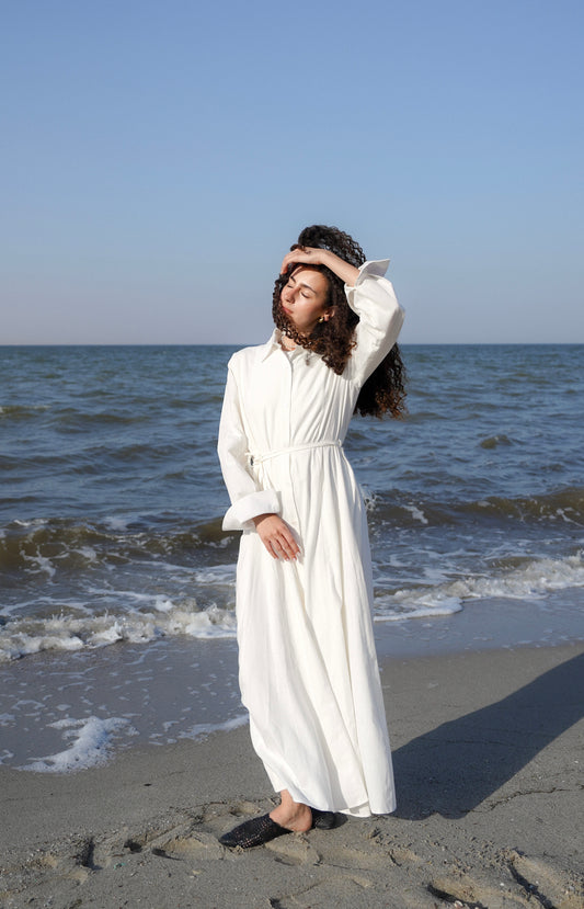 Lagoon Dress-white