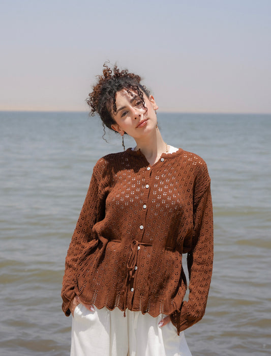 Breeze Cardigan-Brown