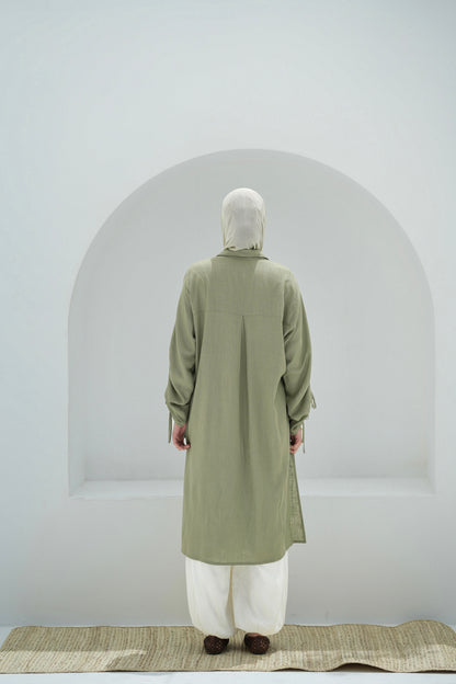 Gather Shirt-Olive