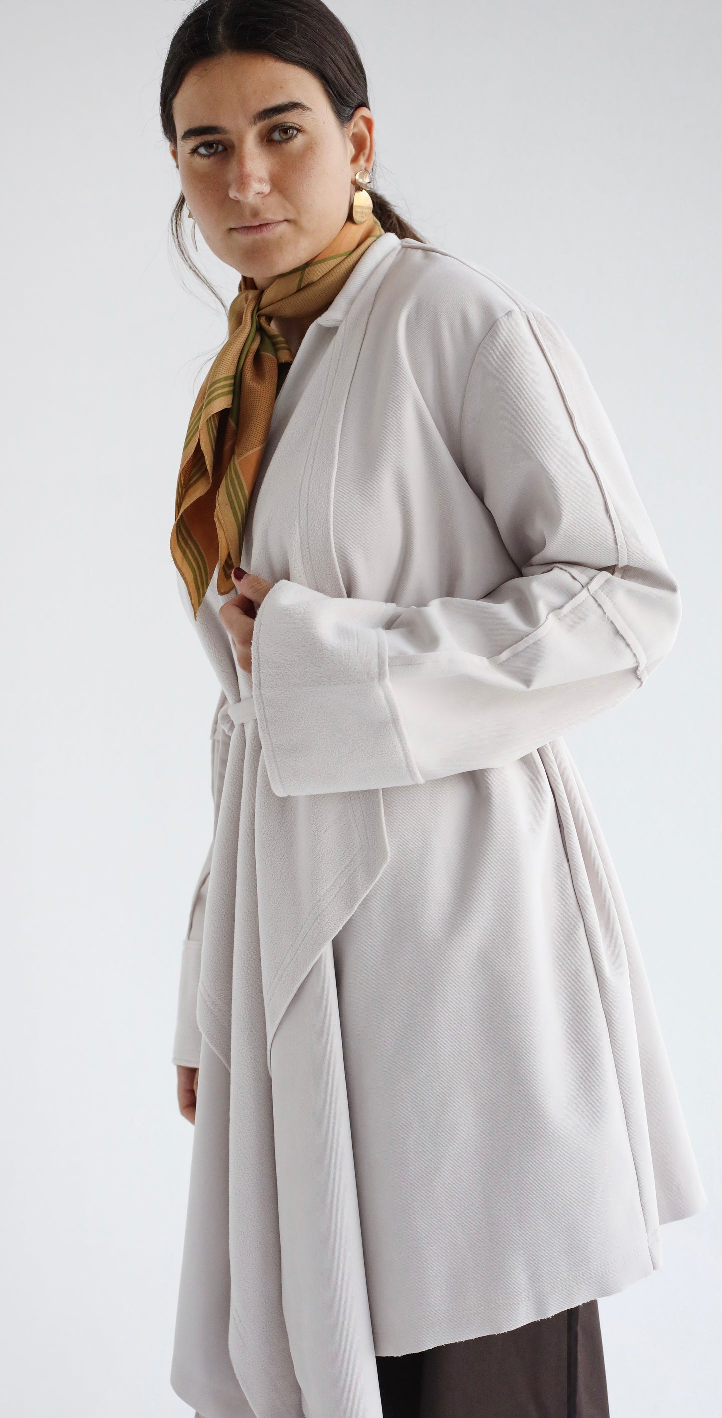 Fur Collar Cardigan-Beige