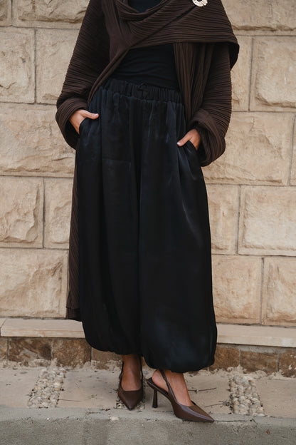Shimmer Balloon Pants-Black