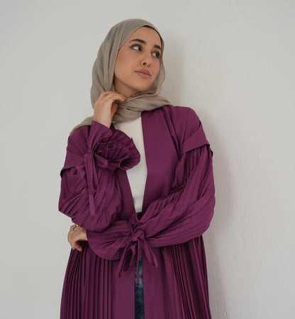 Soft pleated cardigan ( magenta )