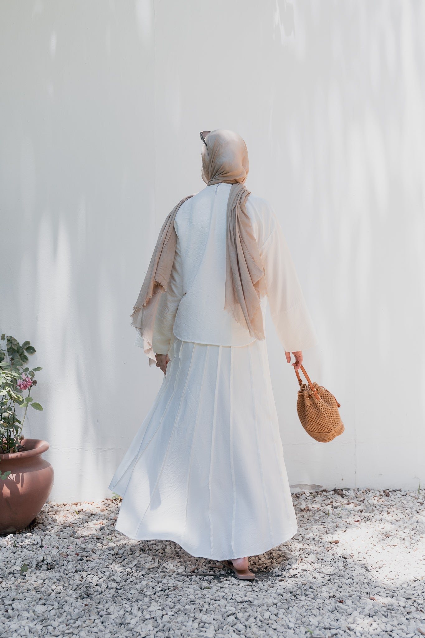 Seamline skirt set( white)