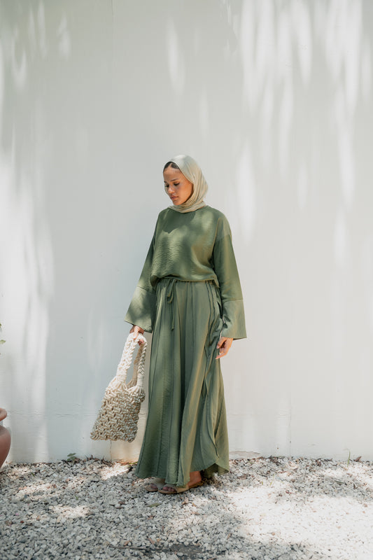 Seamline skirt set( olive )