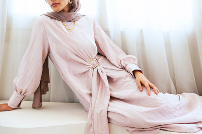 Crinkle Drape Dress (pink)