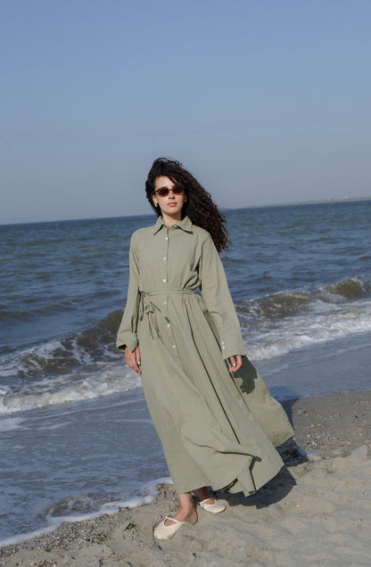 Lagoon Dress-Olive