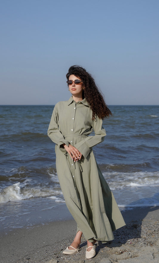 Lagoon Dress-Olive