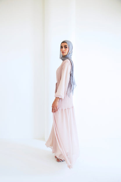 Flowy pleated dress (pink )