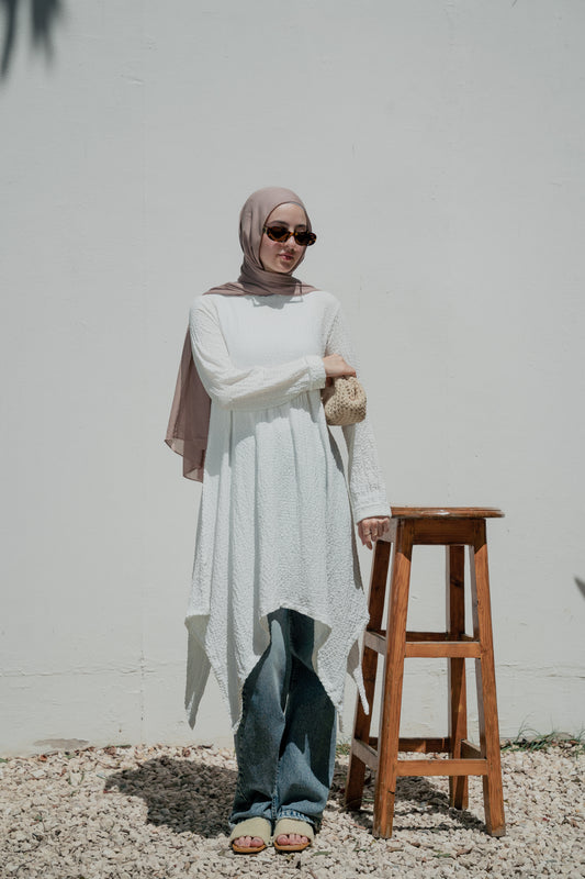 Crinkle High low top ( white)