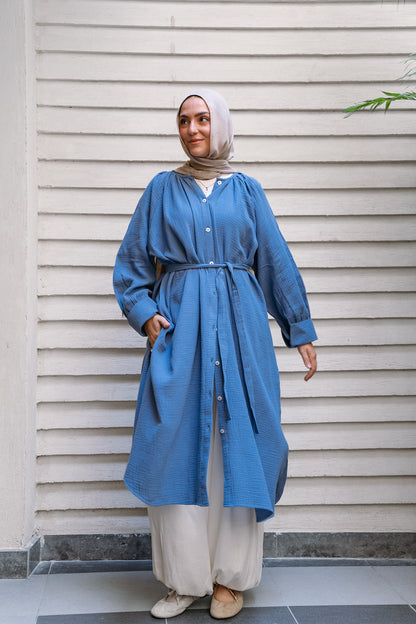 Muslin Breeze Shirt-Navy