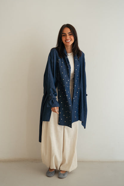 Denim Dots Cardigan