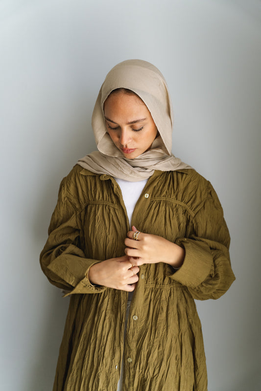 Crushed shirt-Mustard Olive