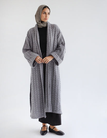 Knit Duster Cardigan-Grey