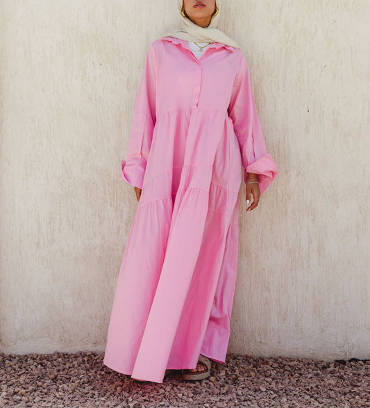 Isla poplin Dress (pink)