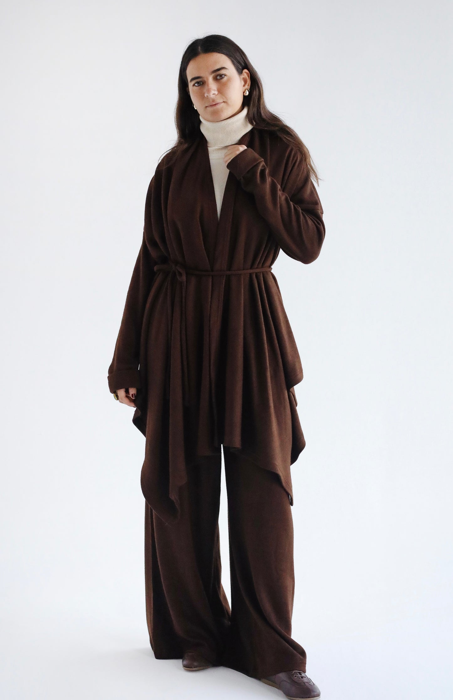 Knit Drape Set-Brown