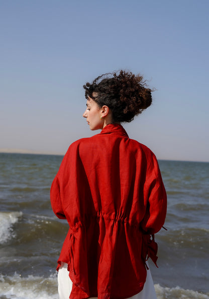 Pearl Cardigan-Red