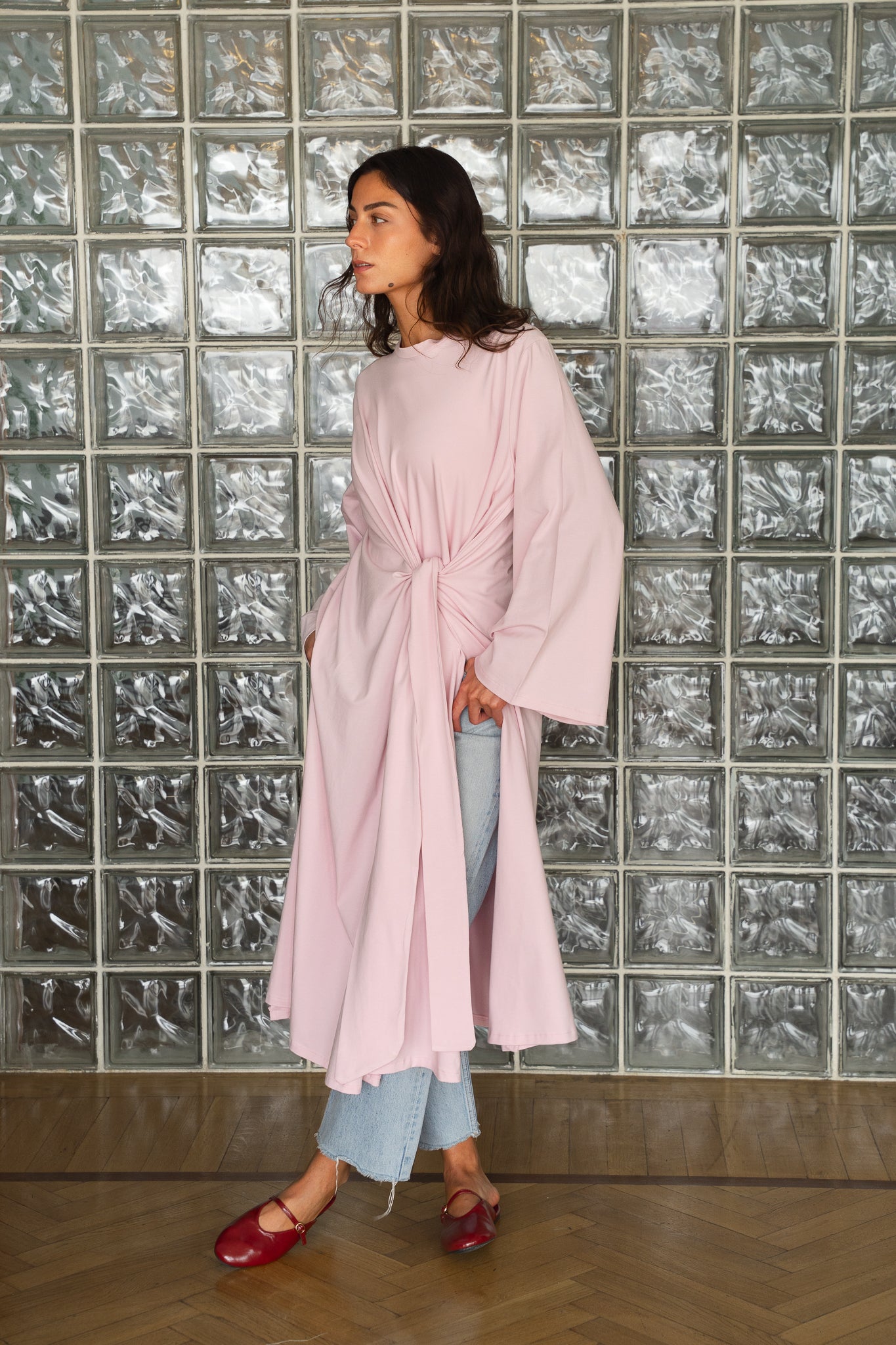 Soft knot Top-pink