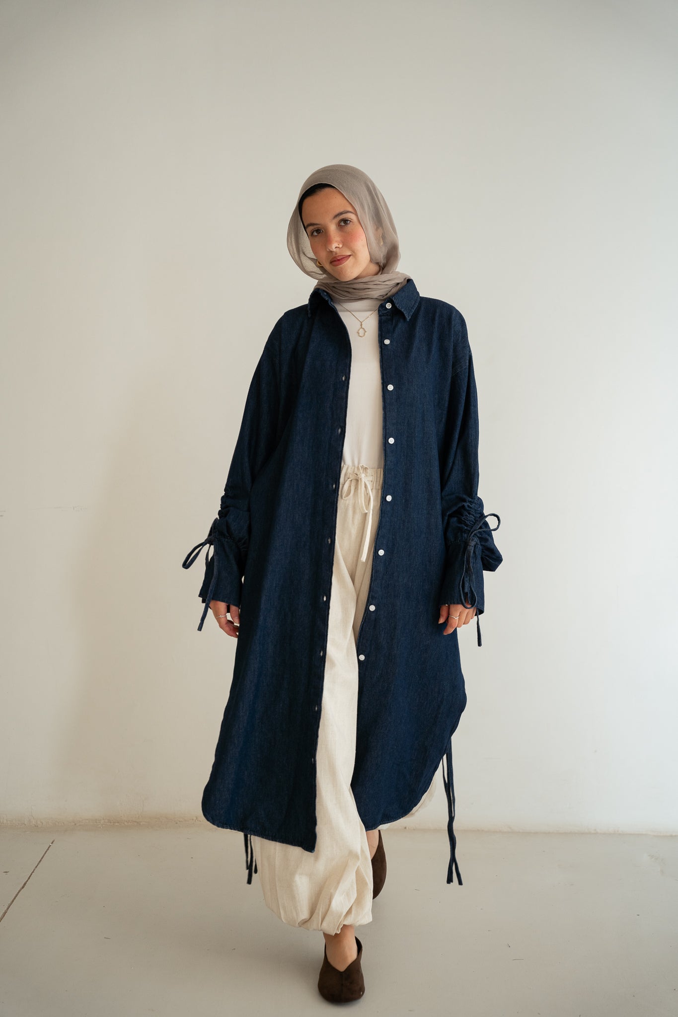 Ribbon Denim shirt