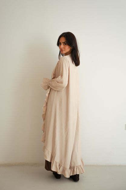 Soft Ruffle cardigan-beige