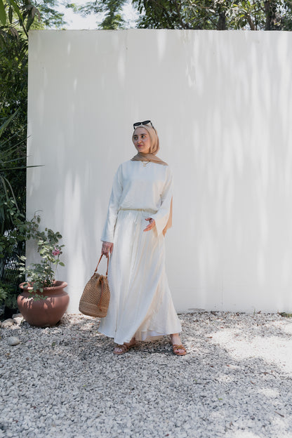 Seamline skirt set( white)