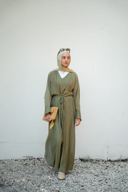 Soft knot dress (olive)
