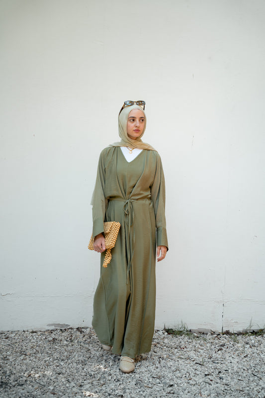 Soft knot dress (olive)