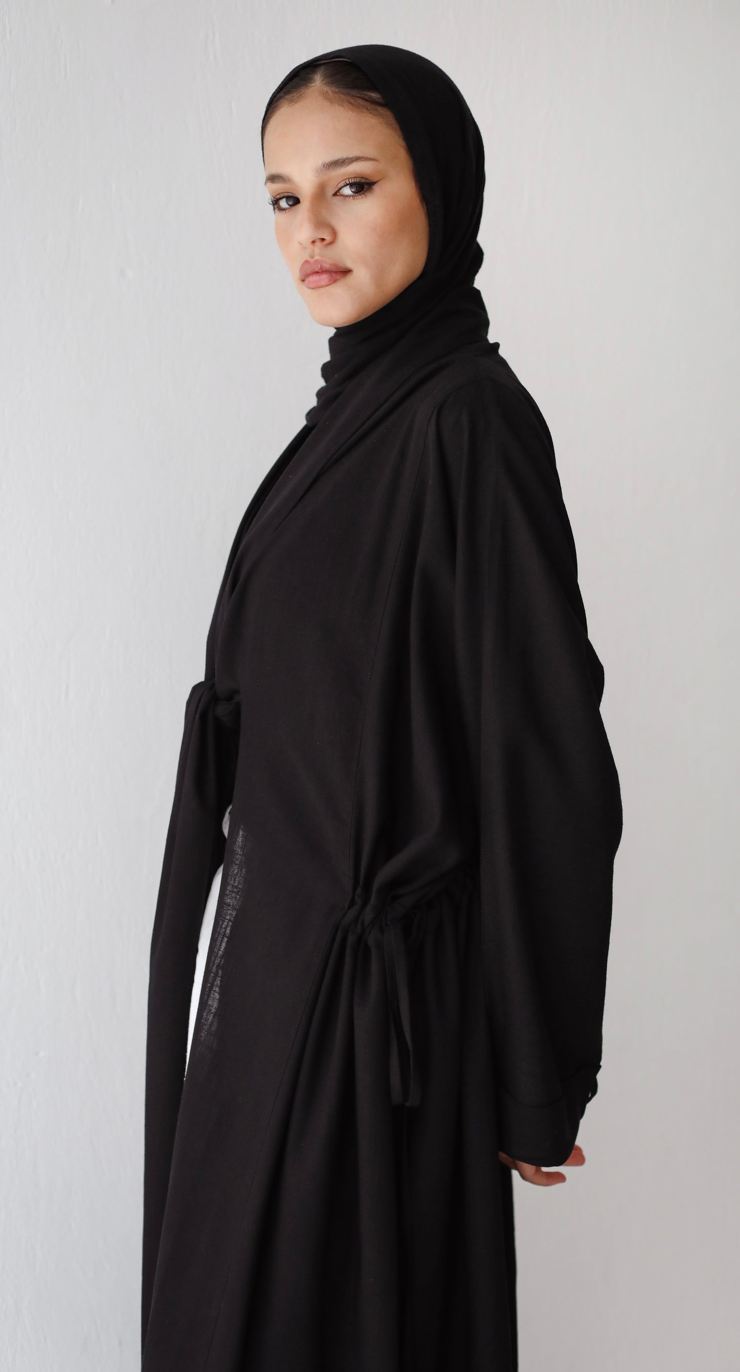 Linen kont cardigan ( black)