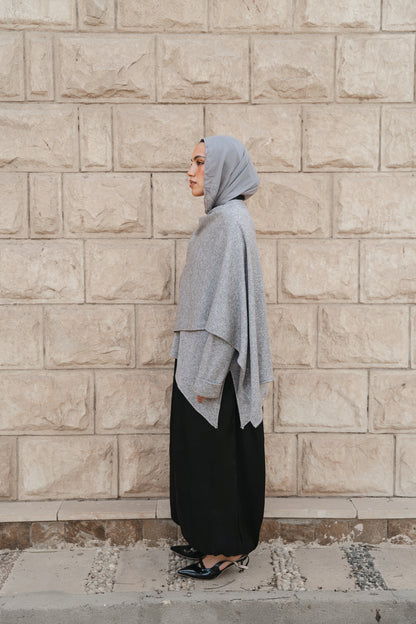Studded Shawl Top-Grey