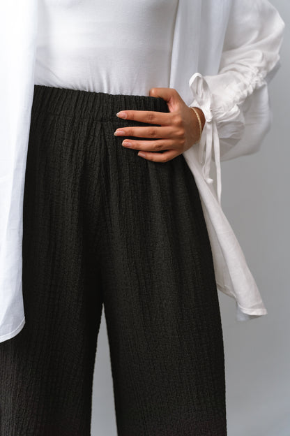 Crinkle pants-Black