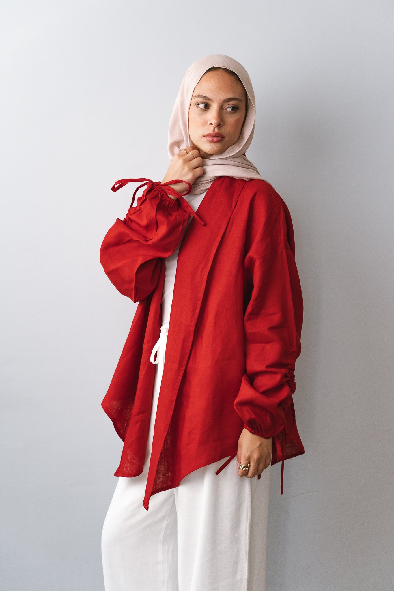 Pearl Cardigan-Red