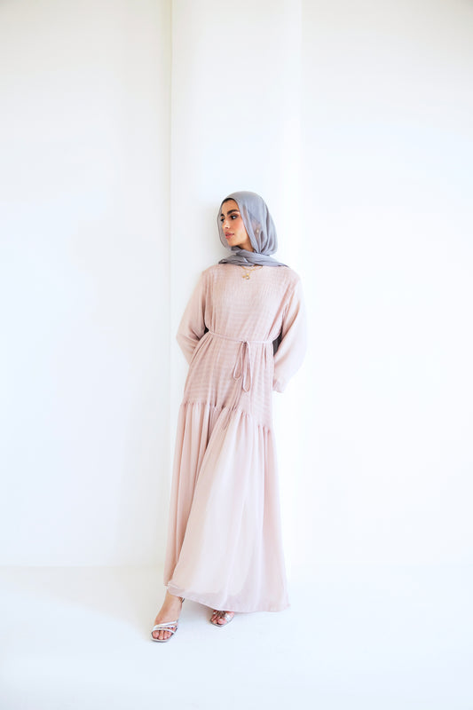 Flowy pleated dress (pink )