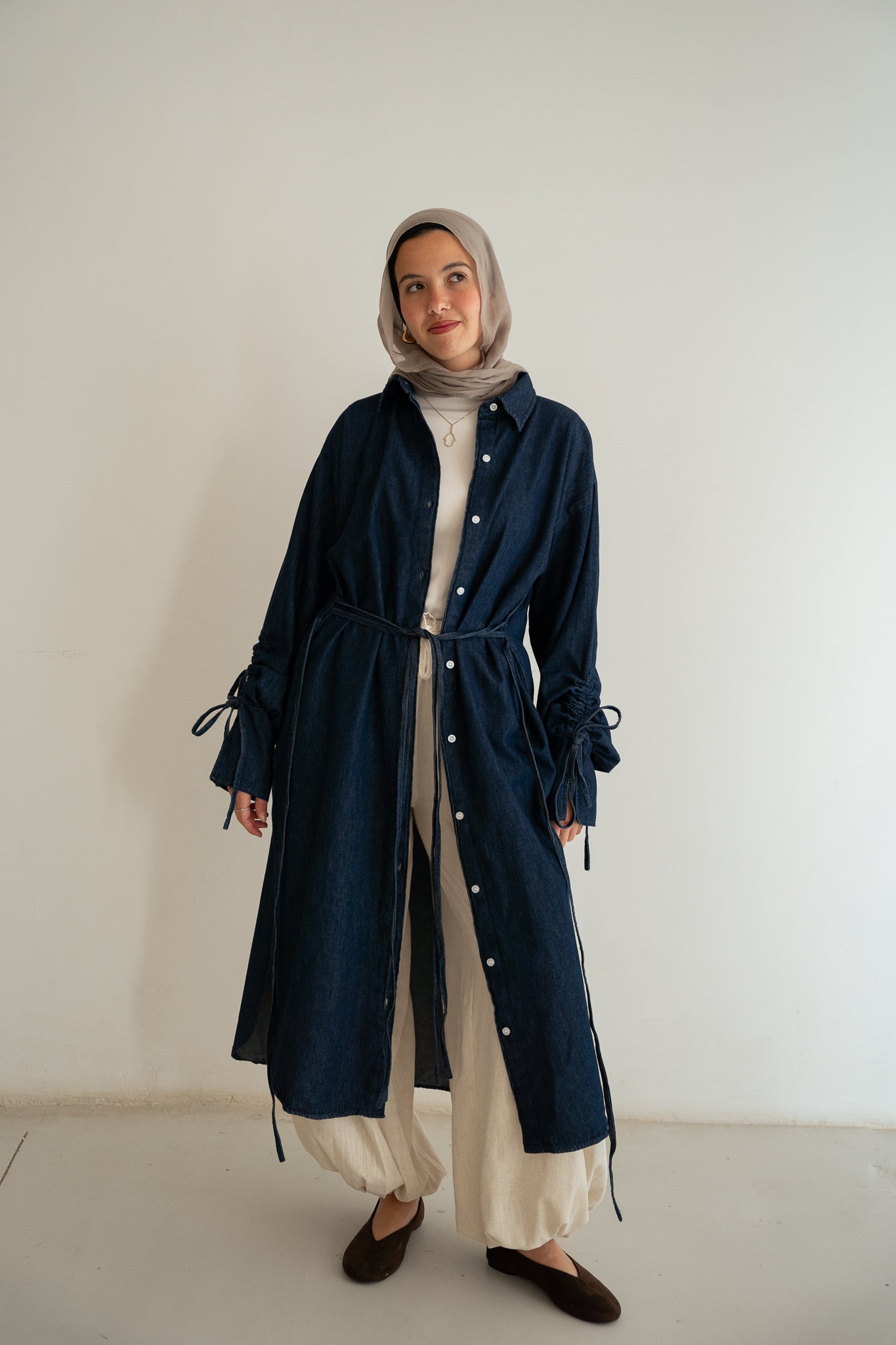 Ribbon Denim shirt
