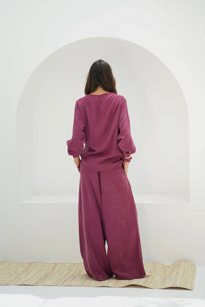 Flowing Set-Burgandy