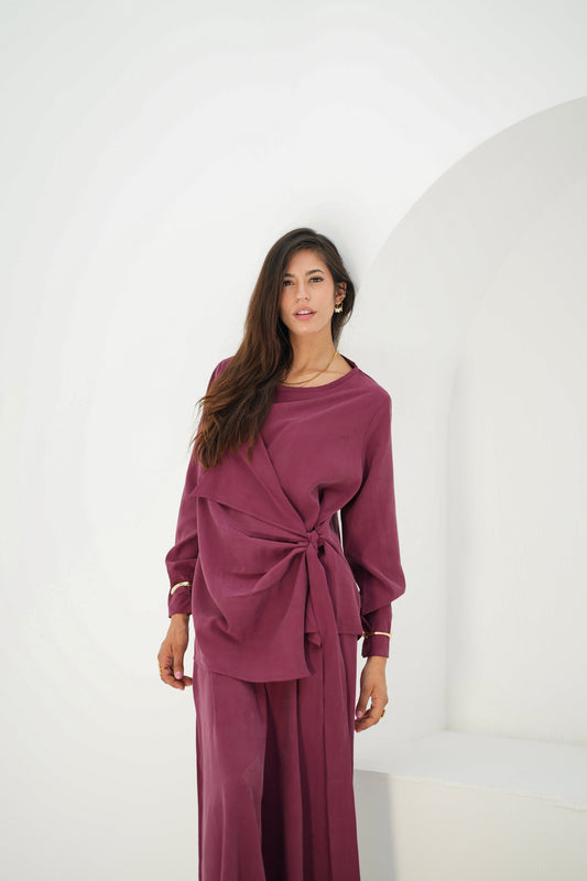 Flowing Set-Burgandy