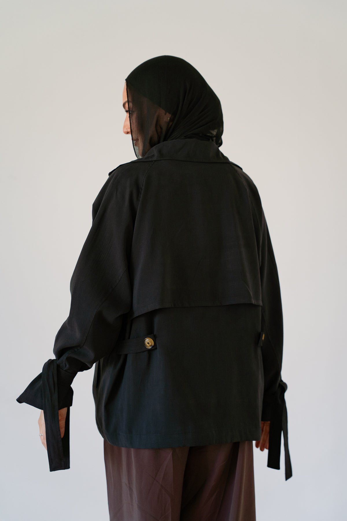 Minimal zip jacket-Black