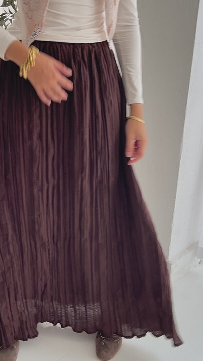 Crushwave skirt ( brown )
